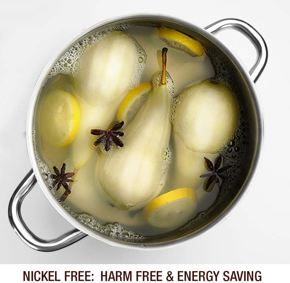 HOMICHEF Small Stock Pot 4 Quart Nickel Free Stainless Steel - 4 Qt Stockpot With Lid - Induction Pot