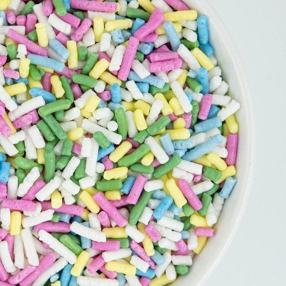Pastel Sprinkles for Baking Cake and Cupcakes - Pastel Sprinkles Decorations in Vegan and Natural Sprinkles for Ice Cream Toppings - Cake Sprinkles in Pastel Jimmies Sprinkles for Donuts and Cookies