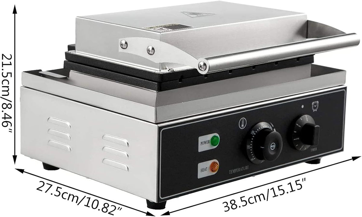 Sandwich Maker, 110V 1500W Sandwich Toaster for Bakeries Home 2Pc Commercial Sandwich Machine with Nonstick Plates LED Indicator Lights