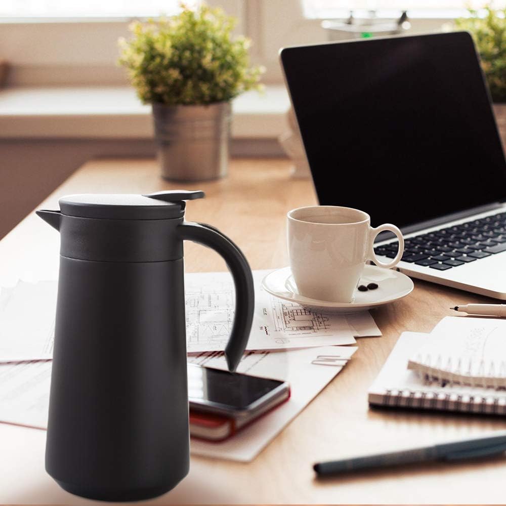 28oz Coffee Carafe Airpot Insulated Coffee Urn Stainless Steel Vacuum Thermal Pot Flask for Coffee, Hot Water, Tea, Hot Beverage - Keep 9 Hours Hot, 18 Hours Cold