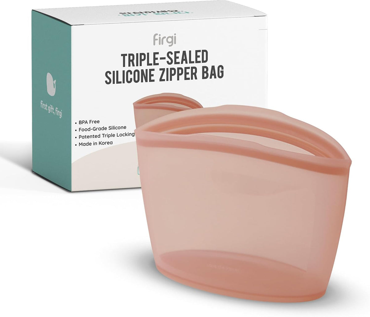 Reusable Silicone Food Storage Bags 3.6Cup (29oz), Airtight food Storage Containers Food Grade Silicone Snack Bags, BPA Free Food Storage Container, Microwave Safe, Sous Vide Container, Dry Rose