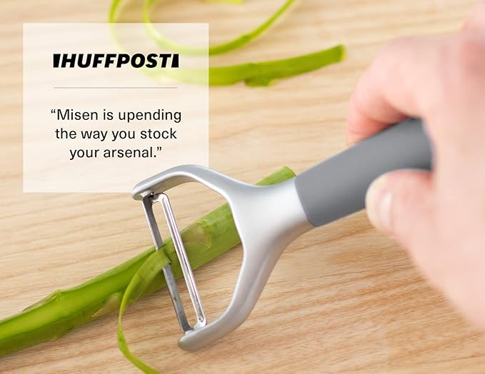Misen Stainless Steel Vegetable Peeler - Dishwasher Safe Y Peeler - Easy to Use with Potatoes, Cabbage, Carrots, and More - Progessional Grade Kitchen Tool - Gray