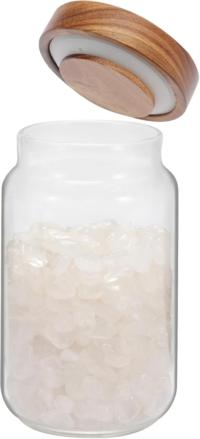 Small Glass Jar with Lids Thicken Glass Coffee Storage Canister Borosilicate Glass Food Containers Bottle for Spice Ground Nut Pasta Sugar Candy Tea (6.7oz（200ml)-1 PACK