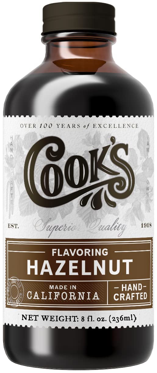 Cook's, Pure Hazelnut Flavor, Perfect for Baking and Cooking, Certified Kosher, Gluten Free, Allergen Free, Vegan, 8 oz