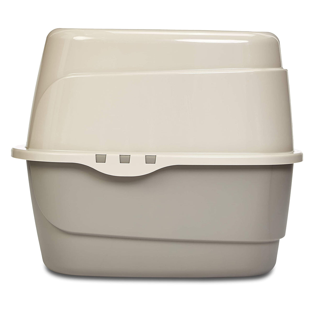 Amazon Basics Cat Litter Box with Lid, No-Mess, Spacious Enclosed Design with Odor Control, Easy Access, Stain Resistant, 26" x 23" x 20", Charcoal