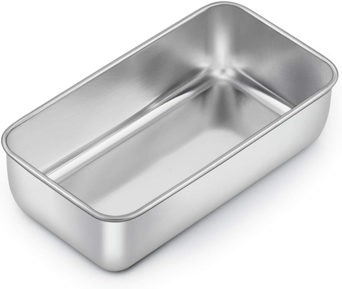 E-far Loaf Pan for Baking Bread, 9 x 5 Inch Stainless Steel Baking Loaf Pan, Metal Bakeware for Bread Meatloaf Cake Brownies, Healthy & Non Toxic, Brushed Finish & Easy Release, Oven & Dishwasher Safe