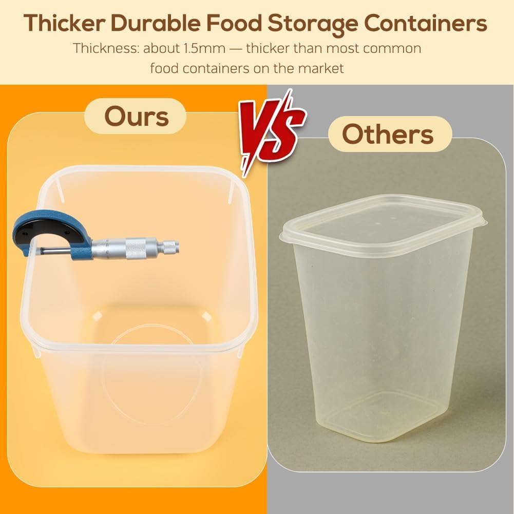 Large Thicker Food Storage Containers with Lids Airtight 5.3L/179Oz, 4pcs Plastic Pantry Storage Container for Dry Food/Flour/Sugar/Pasta/Cereal/Baking Supplies, Canister for Kitchen Organization