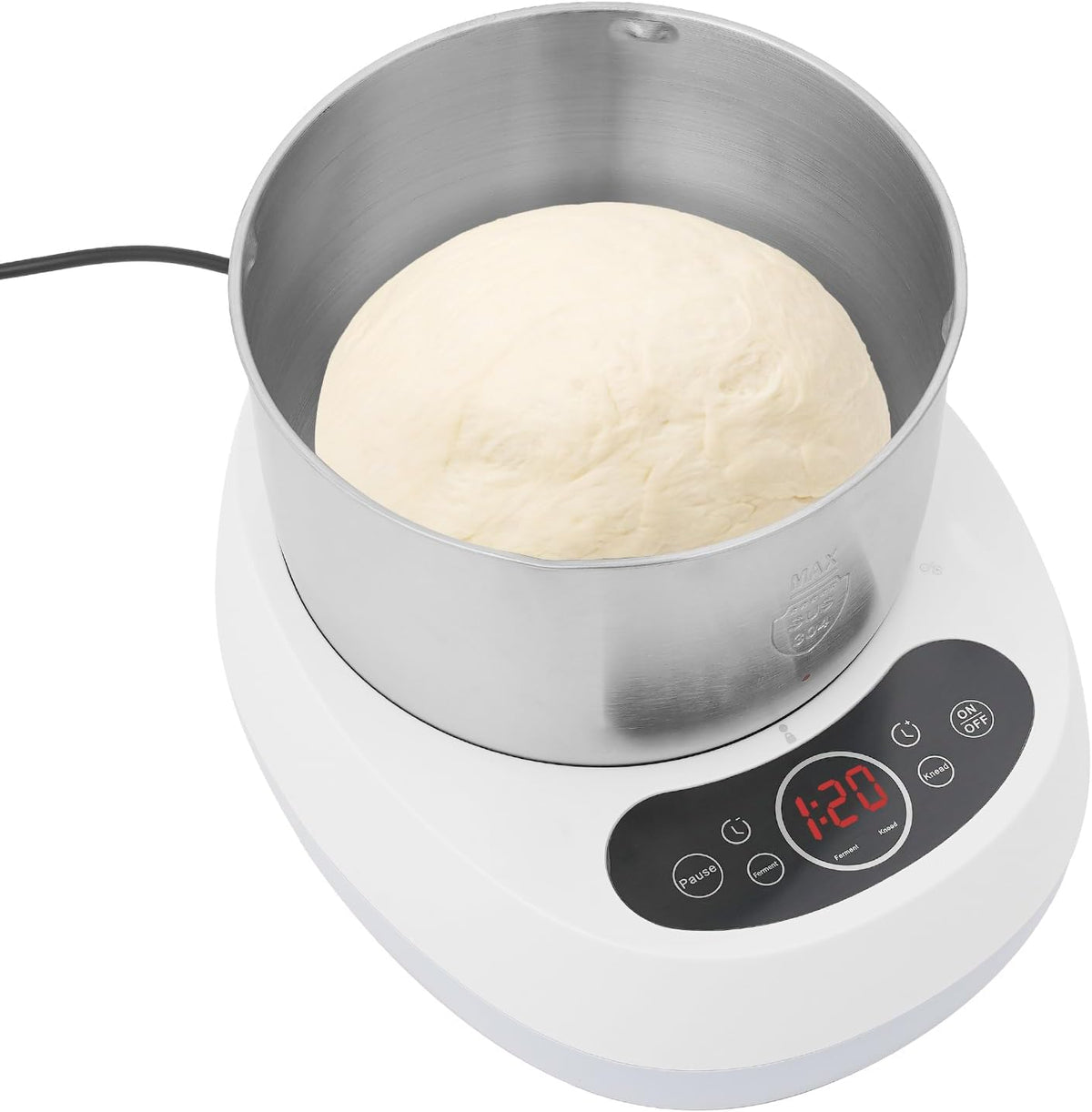 Electric Dough Maker with Ferment Function, 5L/ 4.5Qt 230W 304 Stainless Steel Dough Mixer Machine, Commercial Bread Mixer for Roti Bread Pizza Baking Dumpling Dough & Sourdough(Blue)