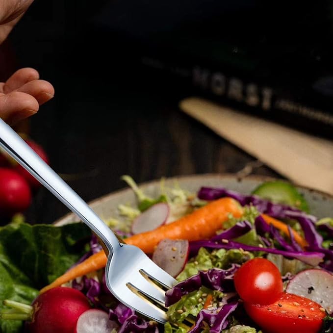 Serving Platters Forks Stainless Steel Buffet 9 inch Utensils Cake Butter Pastry Servers (4 pcs serving forks)