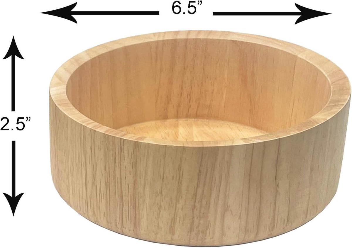 Woodard & Charles Set of 4 Wood Individual Salad Bowls, Snack Serving Bowls, 6 1/2" x 2 1/2"