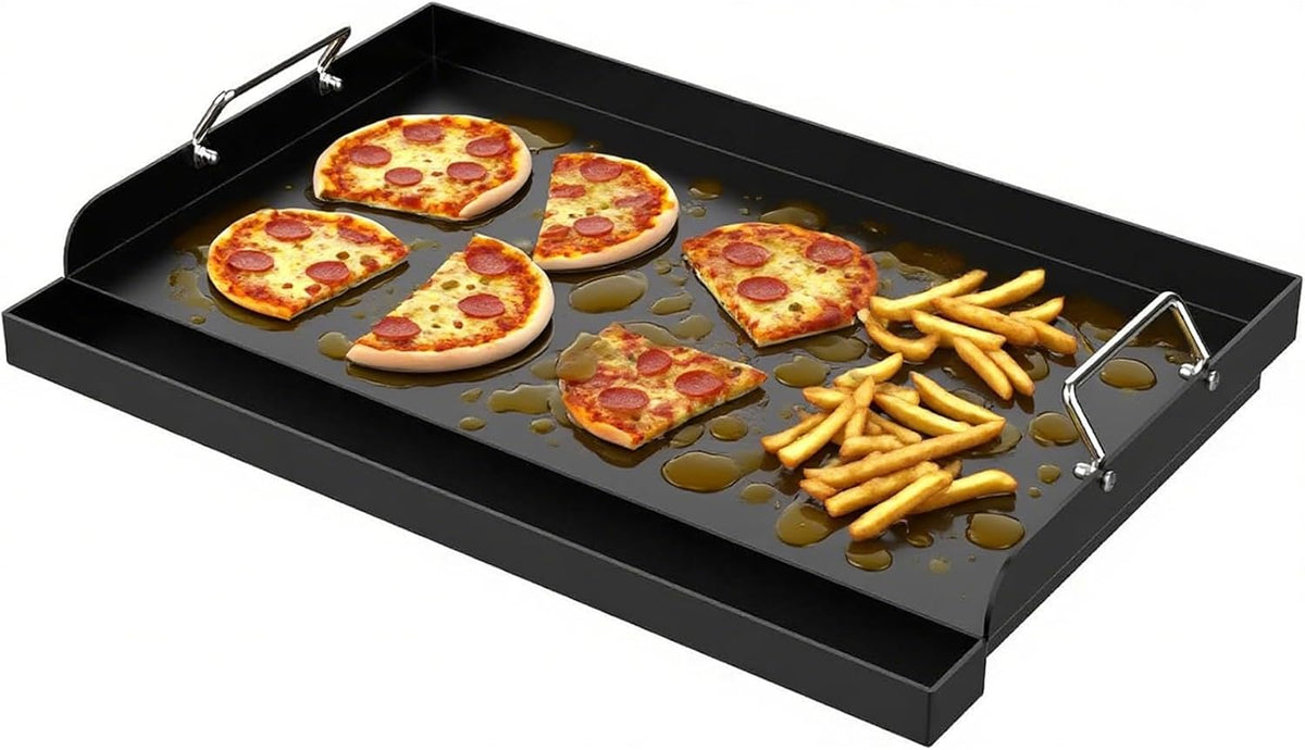 DcYourHome Universal 25" x 16" Stovetop Griddle for Gas Grill/Gas Stove, Nonstick Carbon Steel Large Griddle Pan for All Gas/Charcoal Grills Flat Top Plate, Plancha Para Cocinar, Stove Top Skillet Pan