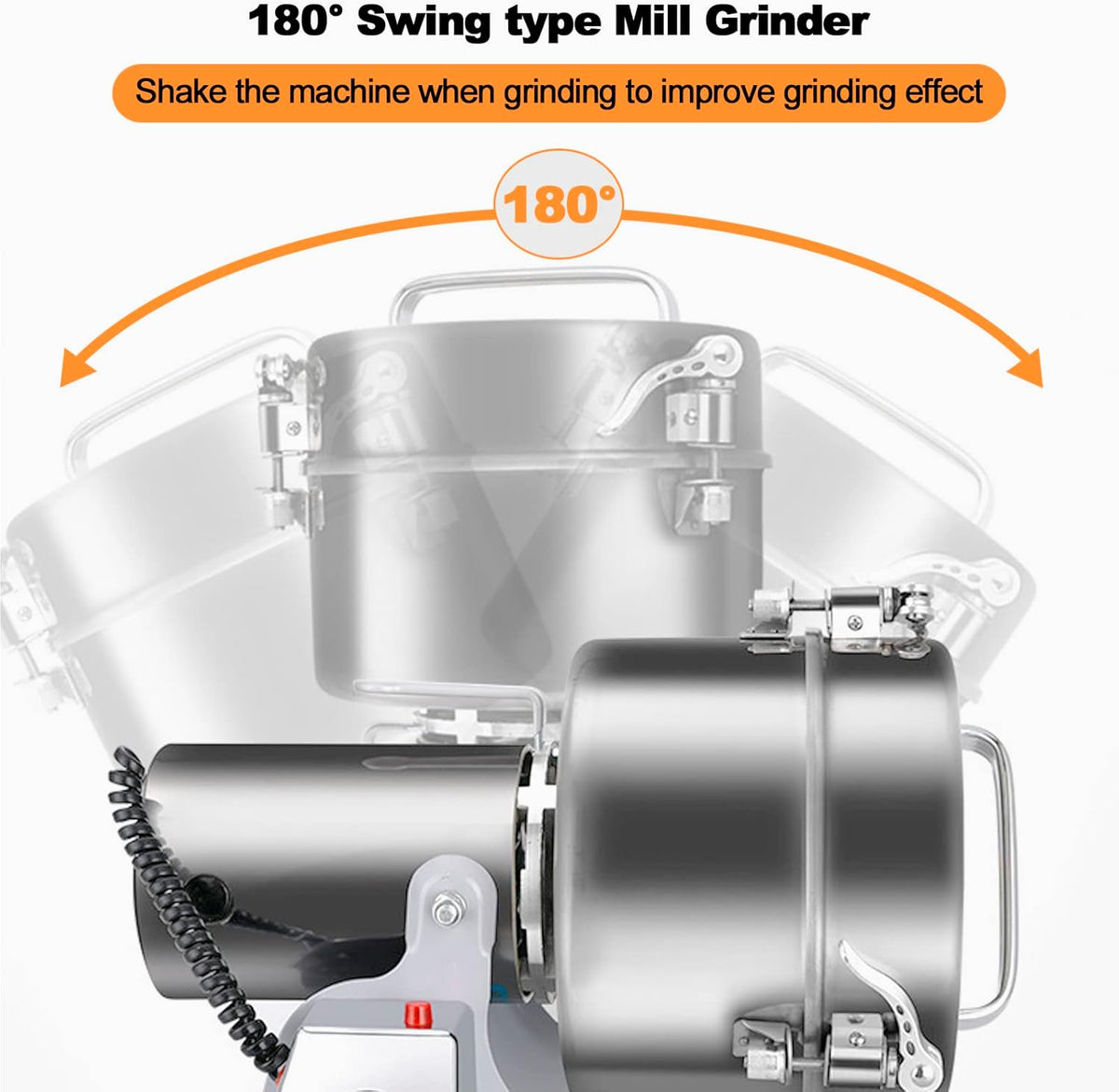 Electric Grain Grinder 800g,Swing Type Grain Mill Grinder 3000W,110V Stainless Steel High-speed Spice Herb Grinder Superfine Machine Dry Cereals Pulverizer Swing Type