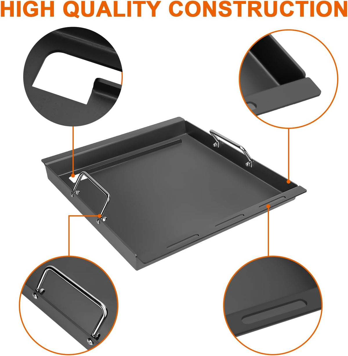 18" Full-Size Griddle Insert for Charbroil Performance 2 Burner 463625219 463625217 463673519 463673017 463673517, Flat Top Griddle for Charbroil Gas Grill, Replacement for G470-0002-W1 G470-0003-W1