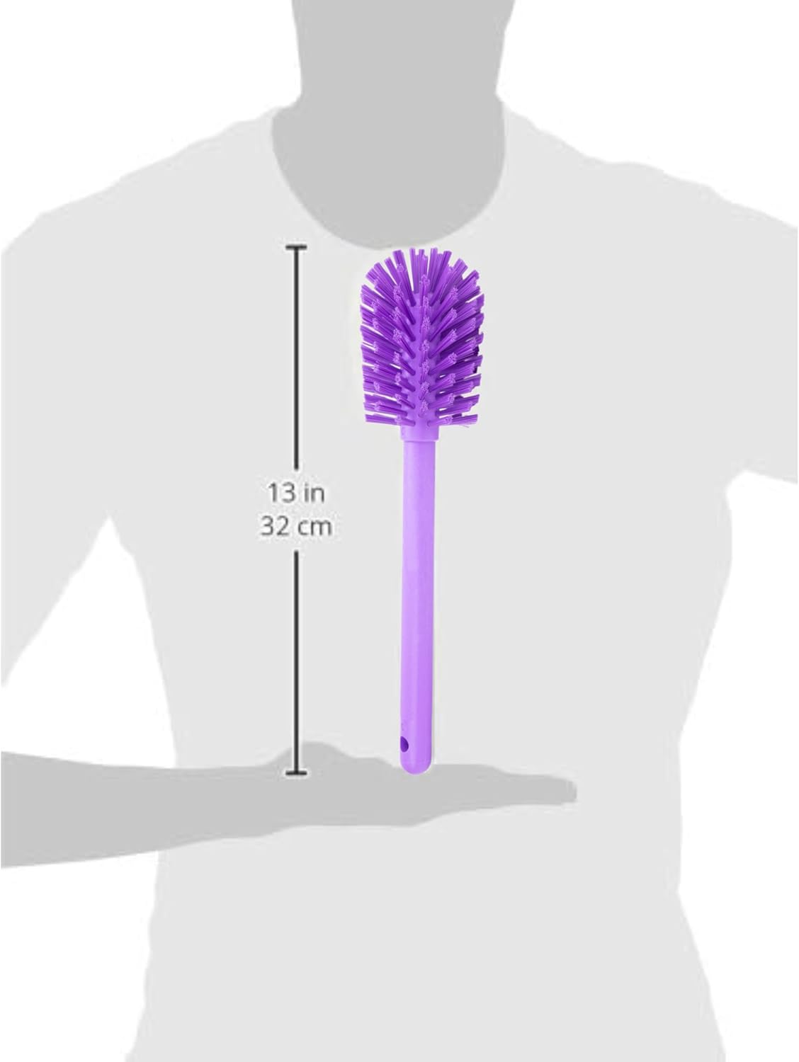 SPARTA Large Water Bottle Brush Ideal for Wide-Mouth Jars, Bottles and Tumblers, Dishwashing Tool with Handle for Home and Commercial Kitchens, Plastic, 12 Inches, Purple, (Pack of 6)