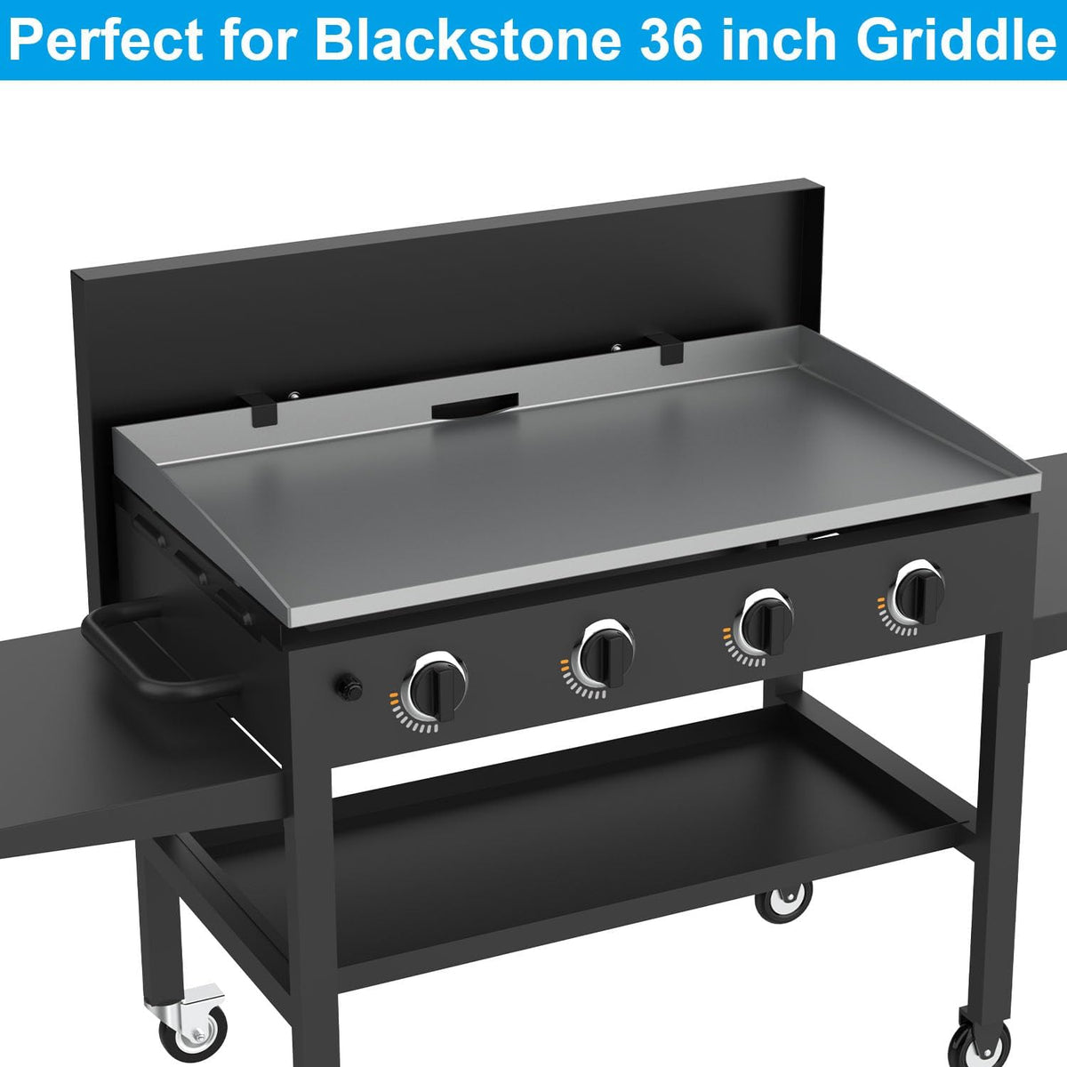 5004 Hard Top Lid Cover with Temperature Gauge and Wind Guards for Blackstone 36" Griddle, Flat Top Cover and Wind Screen Replacement Parts for Blackstone 36 inch Griddle Accessories