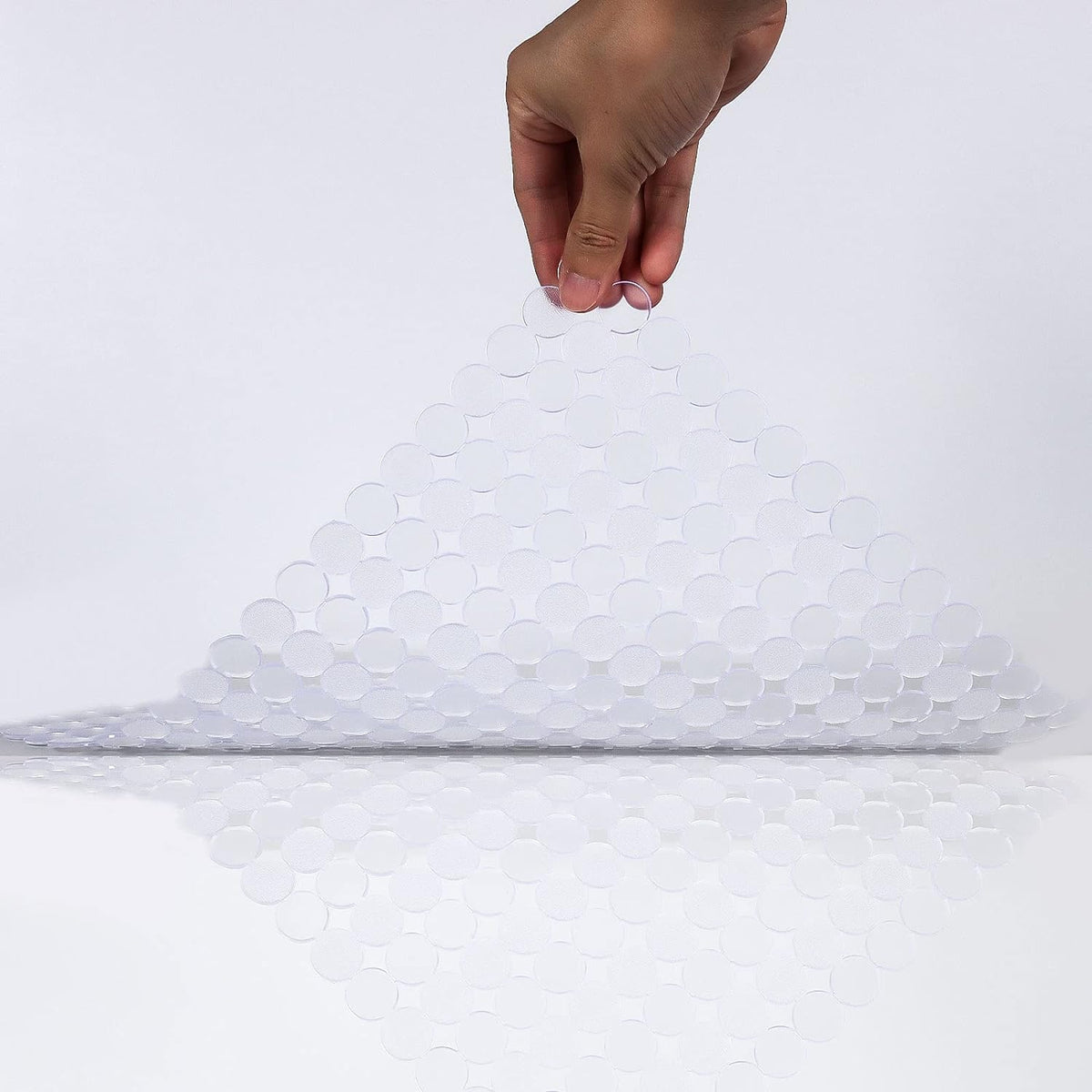 Qulable 2Pack Kitchen Sink Mat for Stainless Steel/Ceramic Sinks, PVC Eco-friendly Protectors for Bottom of Kitchen Sink, Adjustable, Fast Draining, Dots Design, 11.8x15.7 (Clear)