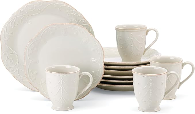 Lenox French Perle Assorted Plates, 7.5-Inch, White, Set of 4