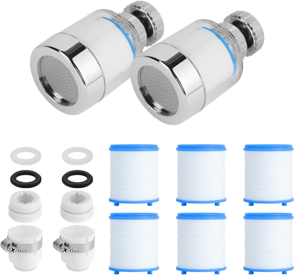 Rotating Faucet Extender Sink Aerator, Sink Filter Water Faucet, 360 ° Faucet Extender, With Universal Converter, Swivel Multifunctional Robotic Arm for Home Kitchen Bathroom - 2 Pcs
