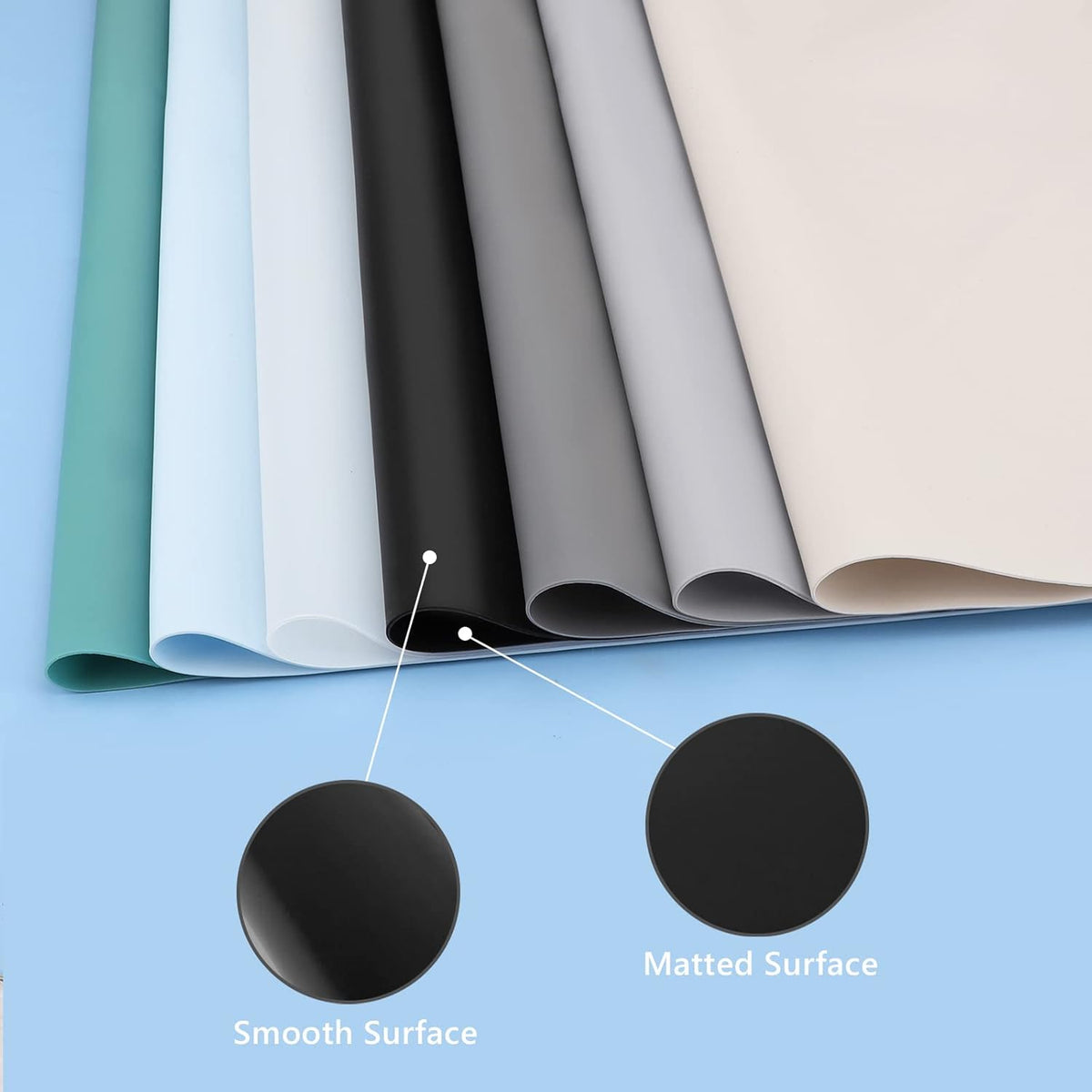 Gartful 2 Pack Silicone Mats for Countertop - 0.05" Thicker, 32" by 24" Extra Large Counter Table Protector, Heat Resistant Mat, Work Desk Pad, Non Skid Placemat, Multipurpose Mat, Pastry Mat, Black