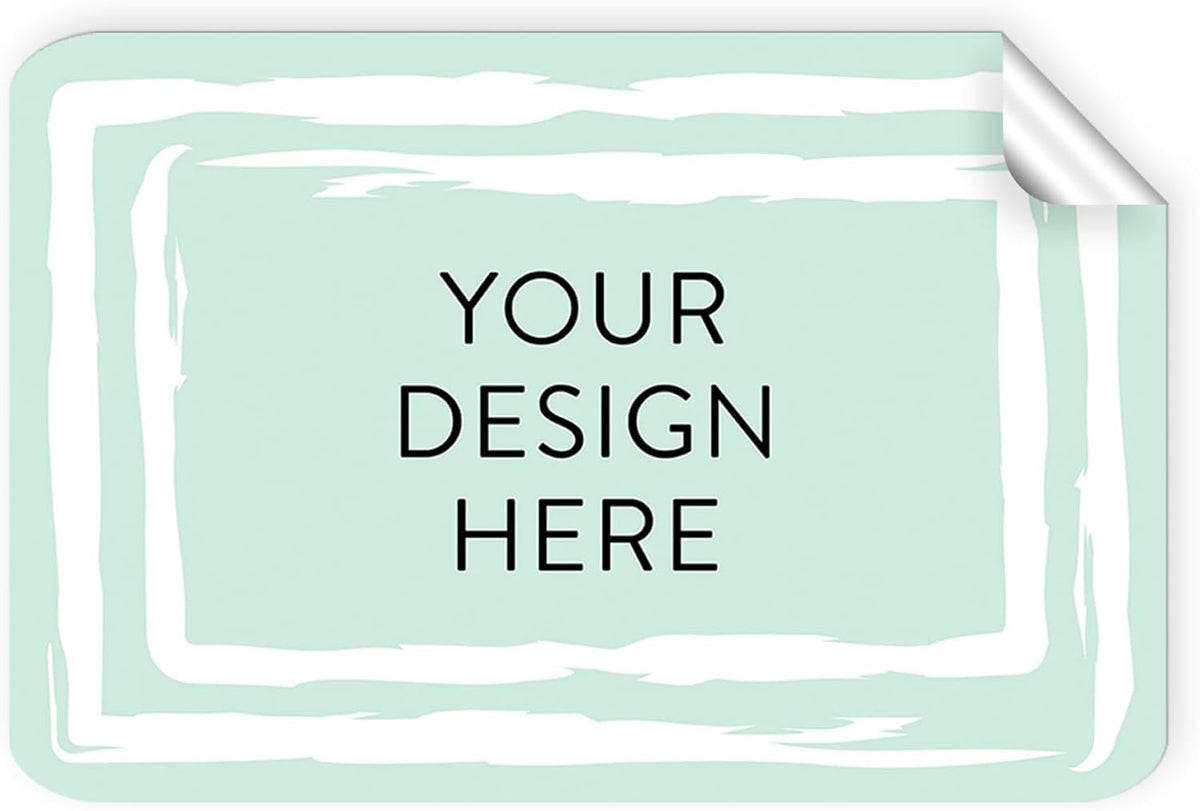 100 Custom Vinyl Stickers - Upload Your own Image, Text, Design, Logo - Personalized Logo Labels for Handmade, Packaging, Bottle, Jars, Candle, Brand Stickers (Mint, 3x2)