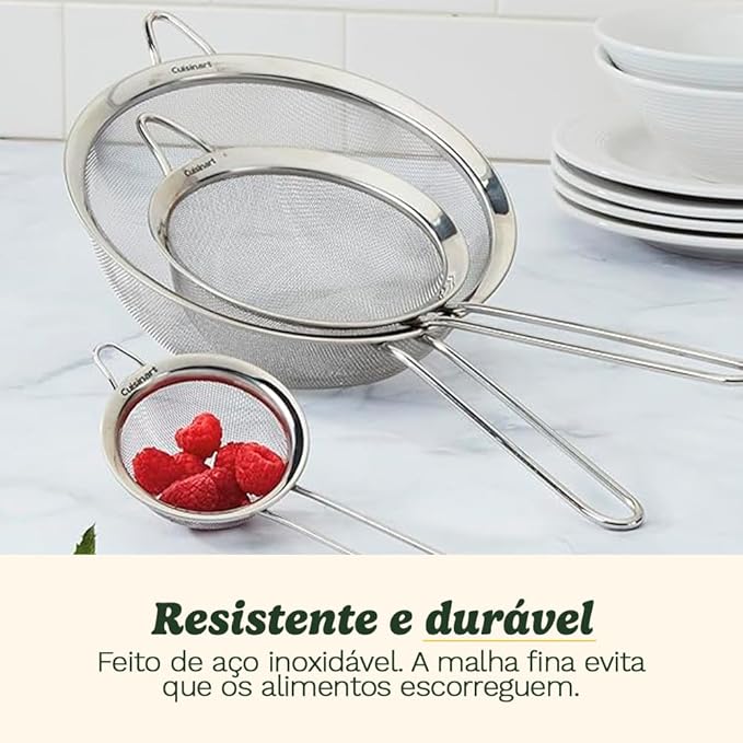 Cuisinart Mesh Strainers, 3 Count (Pack of 1) Set, CTG-00-3MS Silver