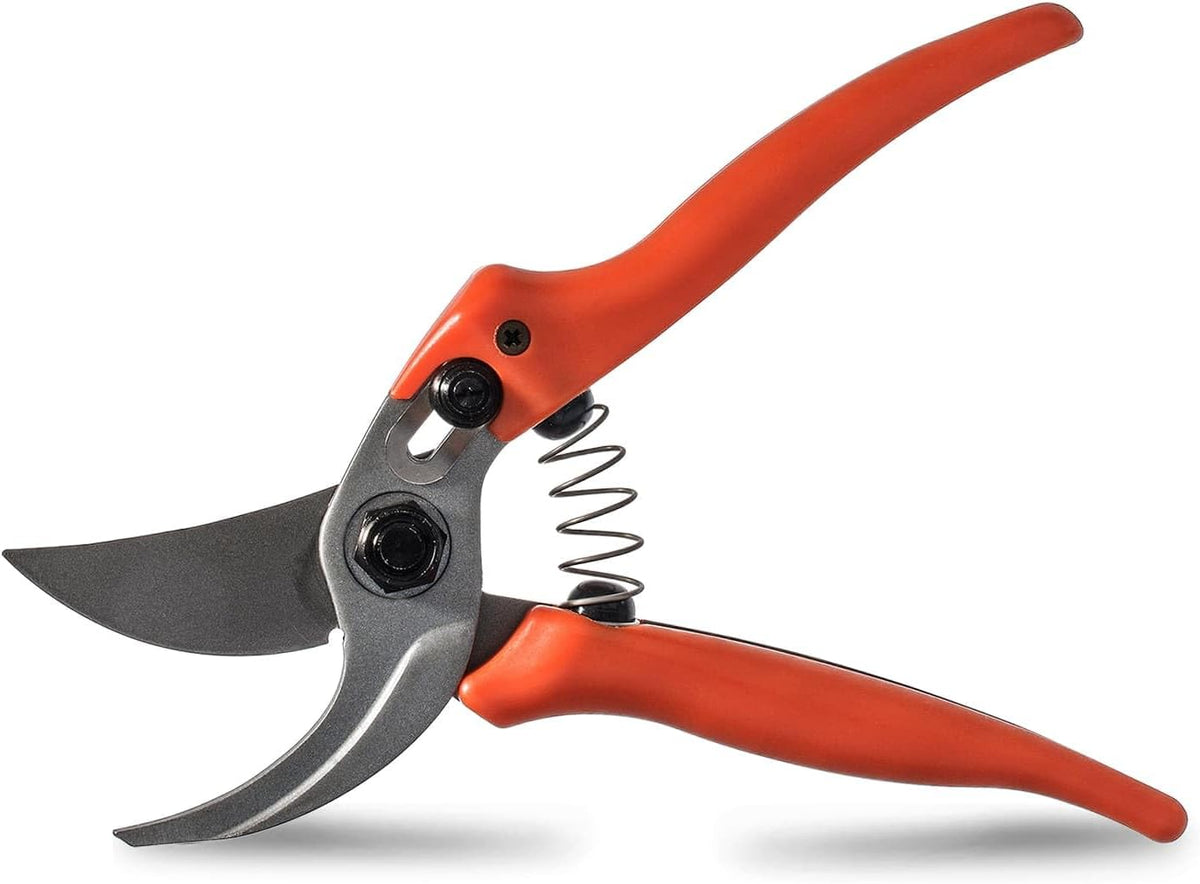 BUGUI 8" Gardening Scissors, Bypass Pruning Shears, 1" Cutting Capacity Sharp Garden Clippers with Low-friction Painted Stainless Steel Blade