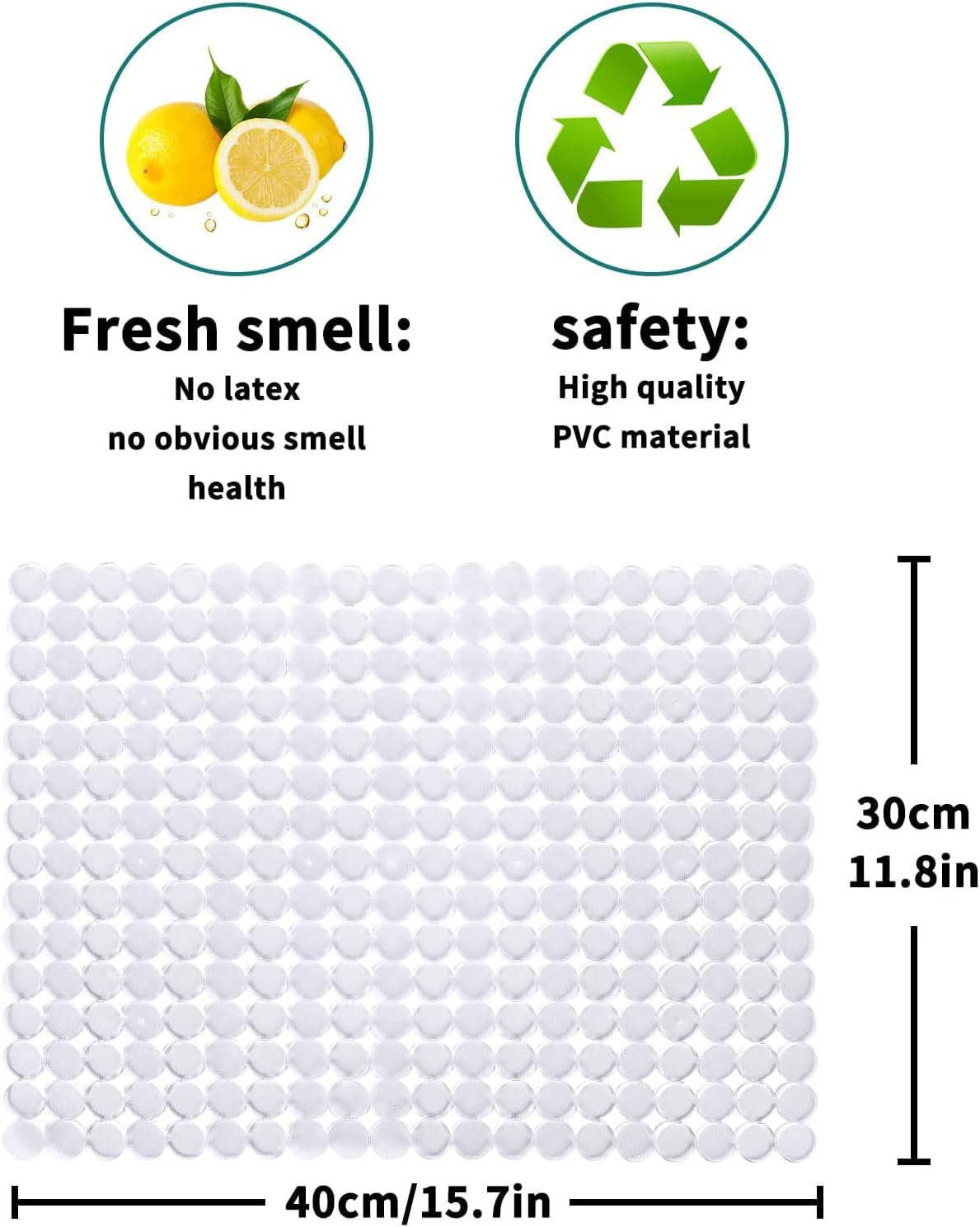 Qulable 2Pack Kitchen Sink Mat for Stainless Steel/Ceramic Sinks, PVC Eco-friendly Protectors for Bottom of Kitchen Sink, Adjustable, Fast Draining, Dots Design, 11.8x15.7 (Clear)