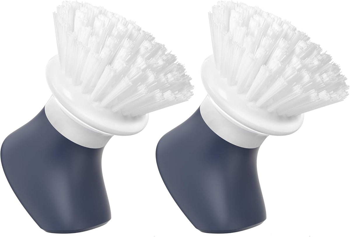 Dish Scrub Brush,Self-Standing Palm Brush with Ergonomic Grip for Cleaning Dishes,Non-Stick Pans and Sinks,Navy Blue,2 Pack
