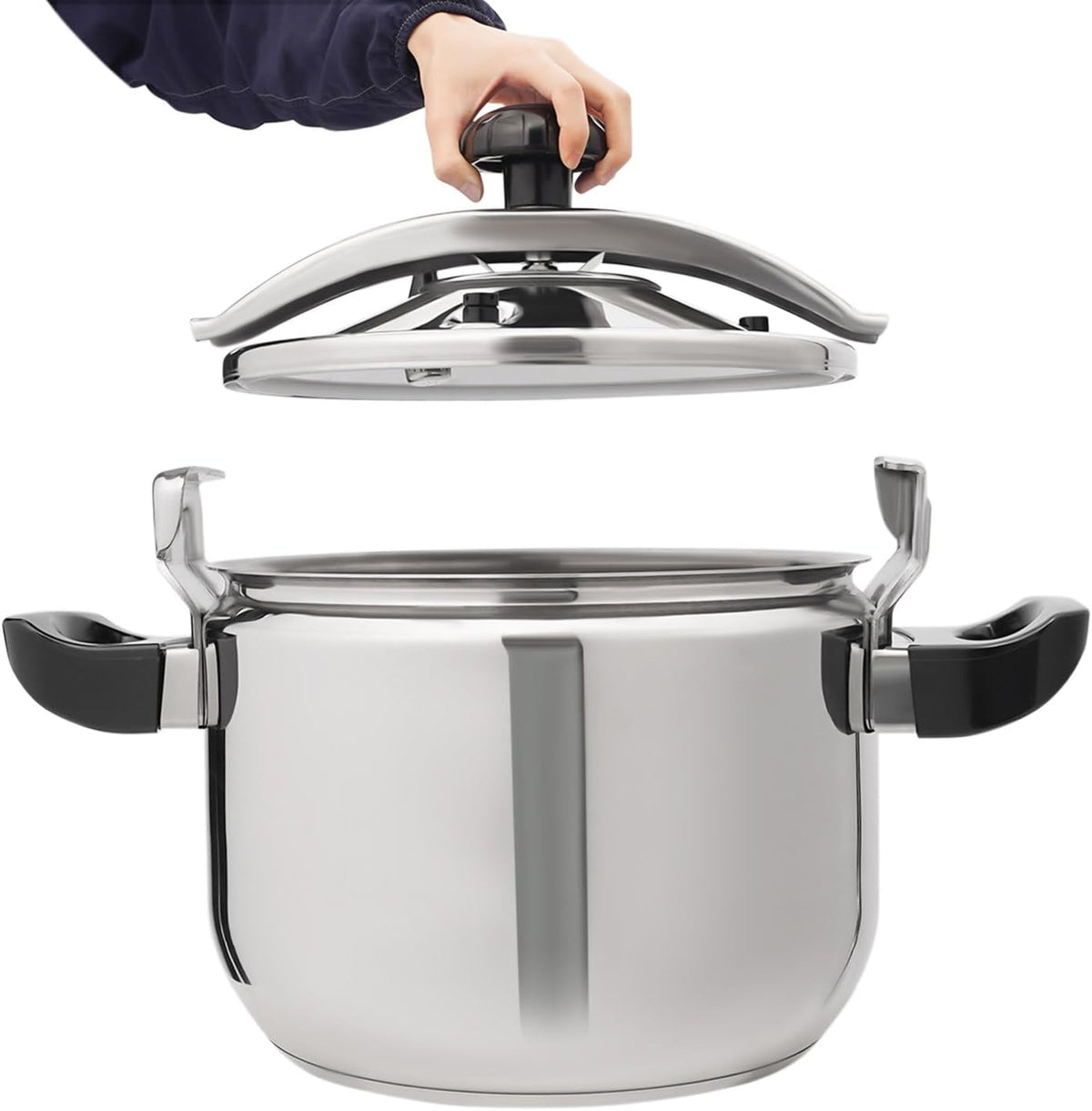 23.2 Quart Pressure Cooker Stainless Steel Pressure Canner, Large Capacity, Commercial Pressure Cooker Clamp On Type, Single Valves for Family or Commercial Use