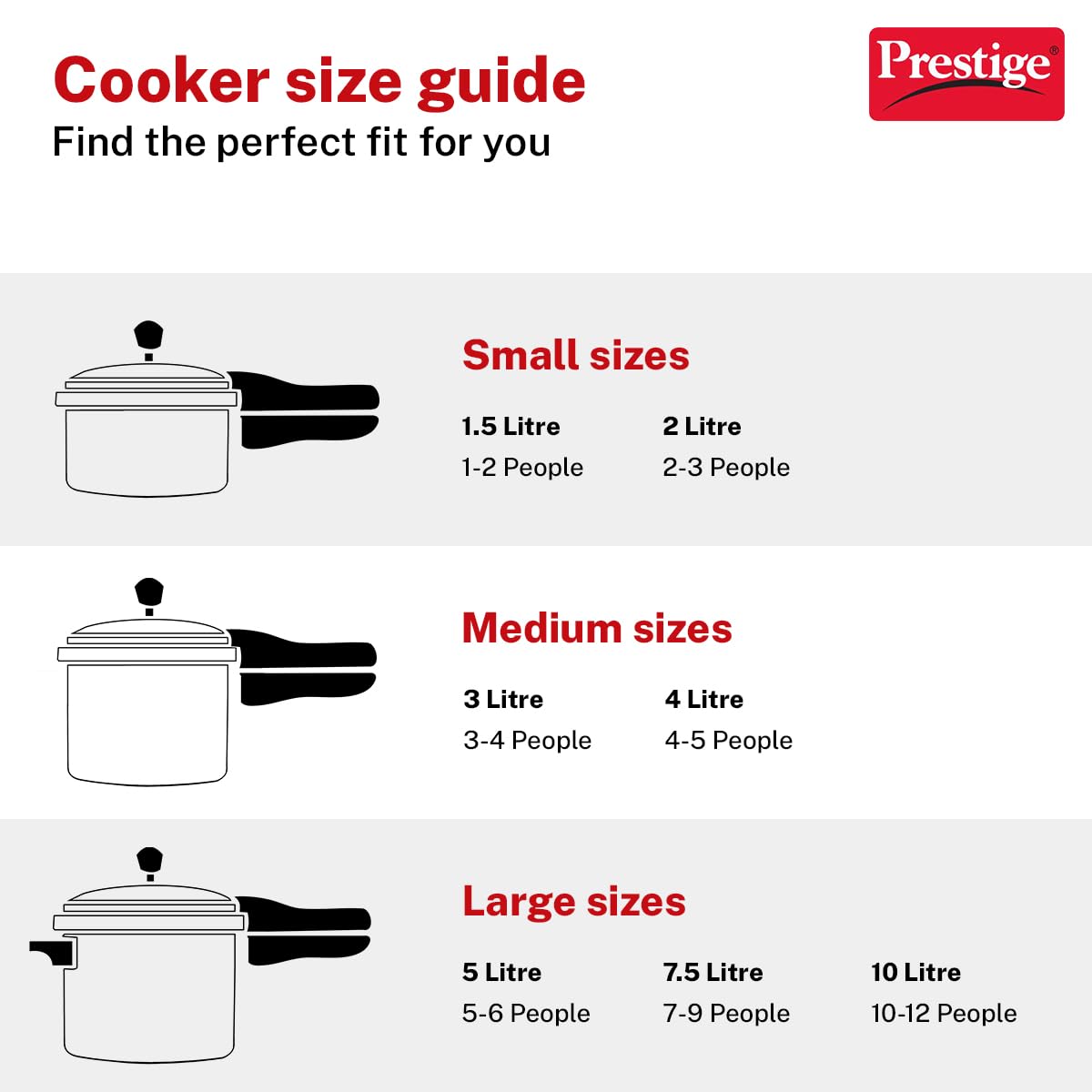 Prestige Popular Aluminum Pressure Cooker, 5 L, Silver