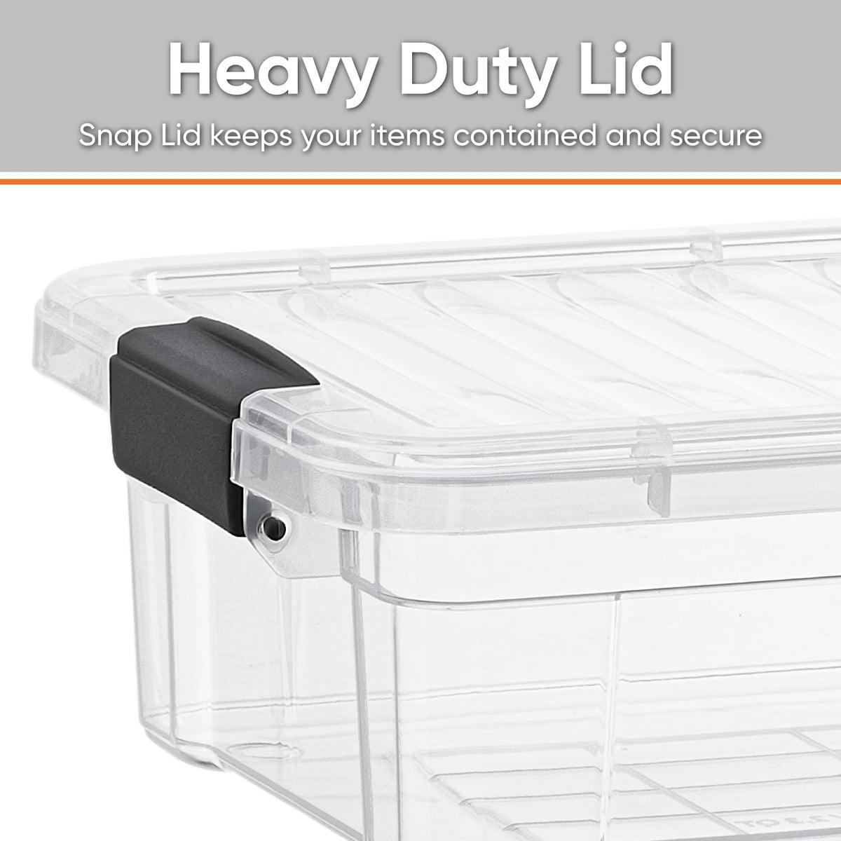 Superio Storage Bins with Lids- 2 Pack, 7.4 Qt Clear Boxes for Organizing, Stackable Plastic Containers- BPA Free, Non-Toxic, Odor Free, Organizer for Home, Office, Dorm