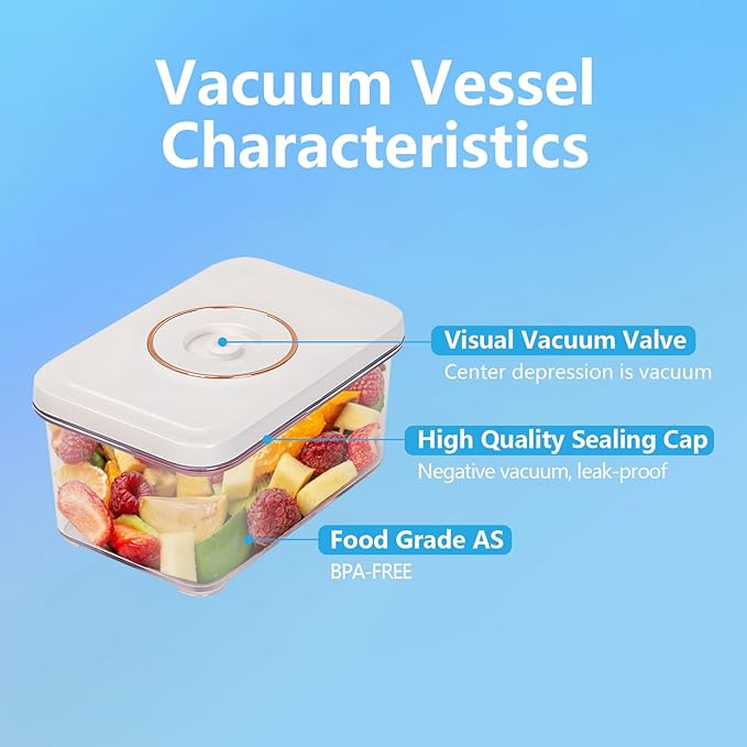 Vacuum Sealer, vacuum sealer for food(Small Vacuum Sealer+ 3 Vacuum Food Containers)