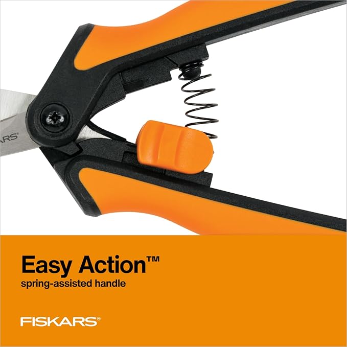 Fiskars Micro-Tip Pruning Snips - 6" Garden Shears with Sheath and Comfort Grip - Sharp Steel Blades - Quality Pruning Shears for Plants in Grow Tents and Hydroponics - Garden Tools