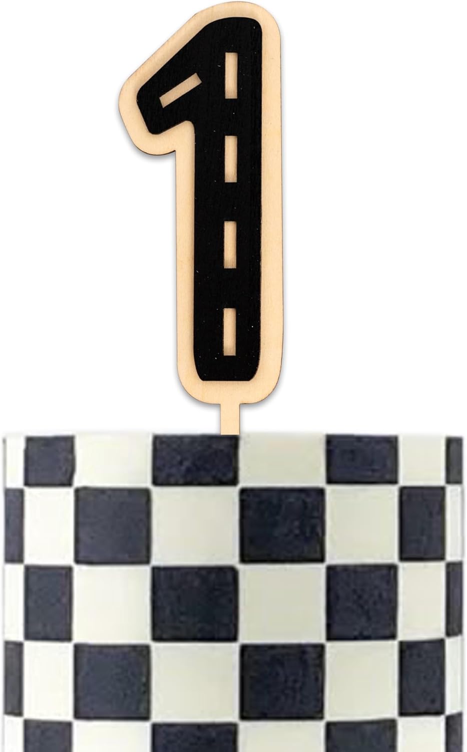 Race Car Cake Topper - Racing Theme Wooden Cake Topper, Fast One Birthday Decoration for First Birthday Party, Anniversary, Smash Cake, Baby Photo Booth Props...