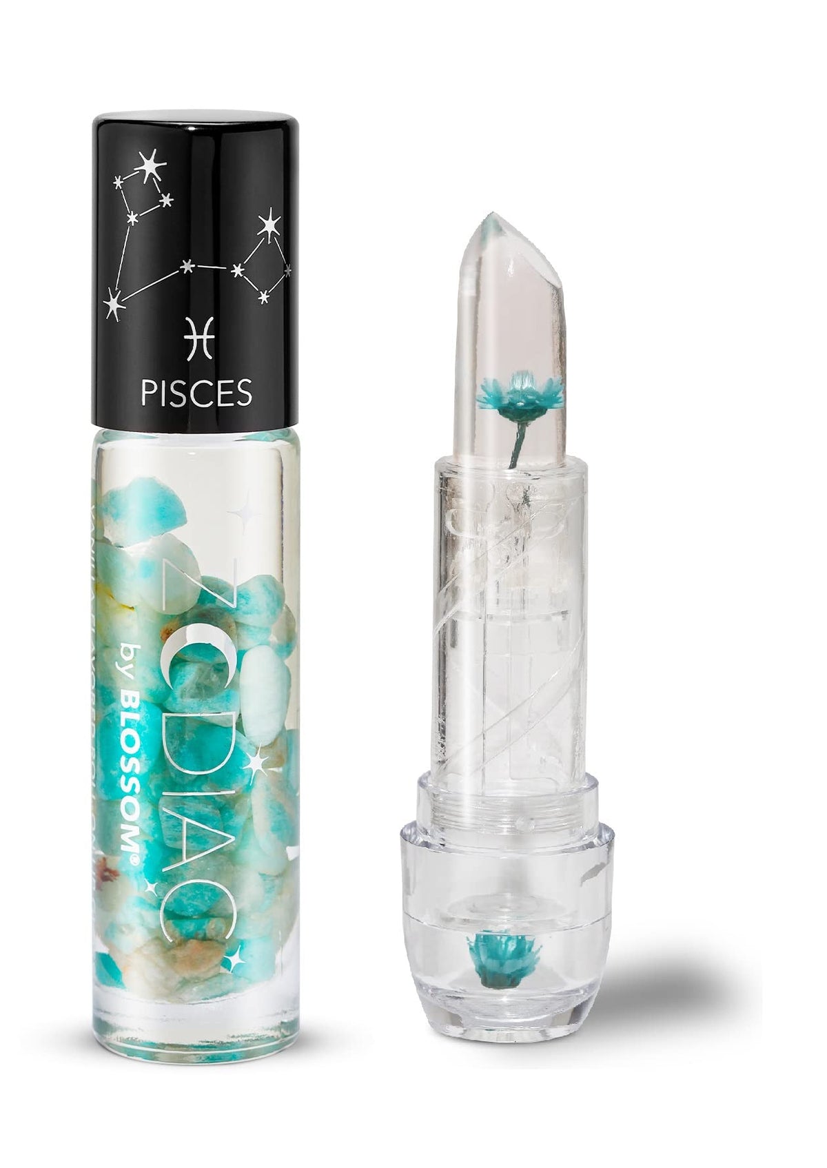 Blossom Zodiac Sign Vanilla Scented Moisturizing Roll-On Lip, 2 Pack Bundle