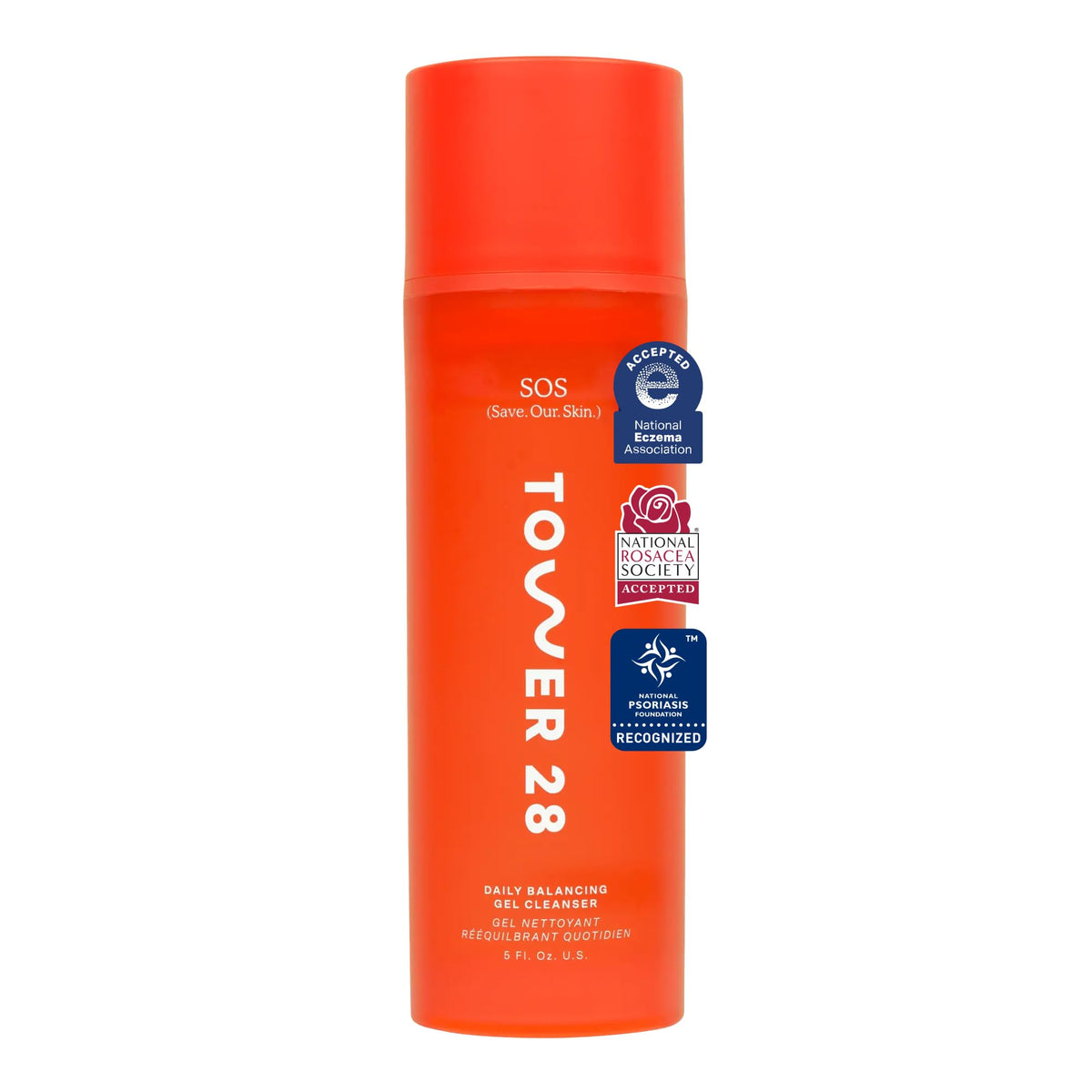 Tower 28 SOS Gel Facial Cleanser - Hydrating Face Wash + Makeup Remover for Sensitive Skin - Soothing + Gentle Face Cleanser with Aloe Vera, Oat Extract + Minerals - Fragrance-Free Skin Care (5 oz)