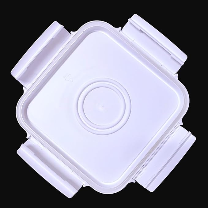 House Naturals 4 Gallon Square Food Grade Bucket Pail with Plastic Handles and Lid (Pack of 3) Made in USA containers (Magenta - White lids)