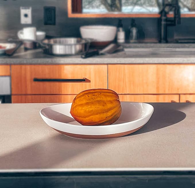 Mora Ceramic Large Serving Bowls- Set of 2 Oval Platters for Entertaining. Modern Kitchen Dishes for Dinner, Fruit, Salad, Turkey, etc. Oven, Dishwasher Safe, 55/35 oz, 13.5" / 11.8" - Vanilla White