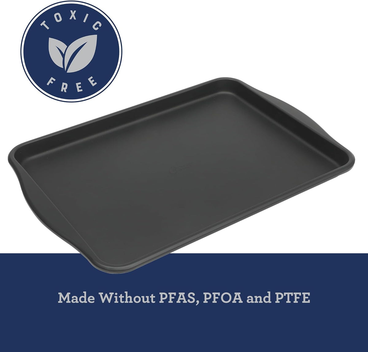 Oster Teston 15 x 10 Inch Nonstick Carbon Steel Cookie Baking Sheet - Matte Black