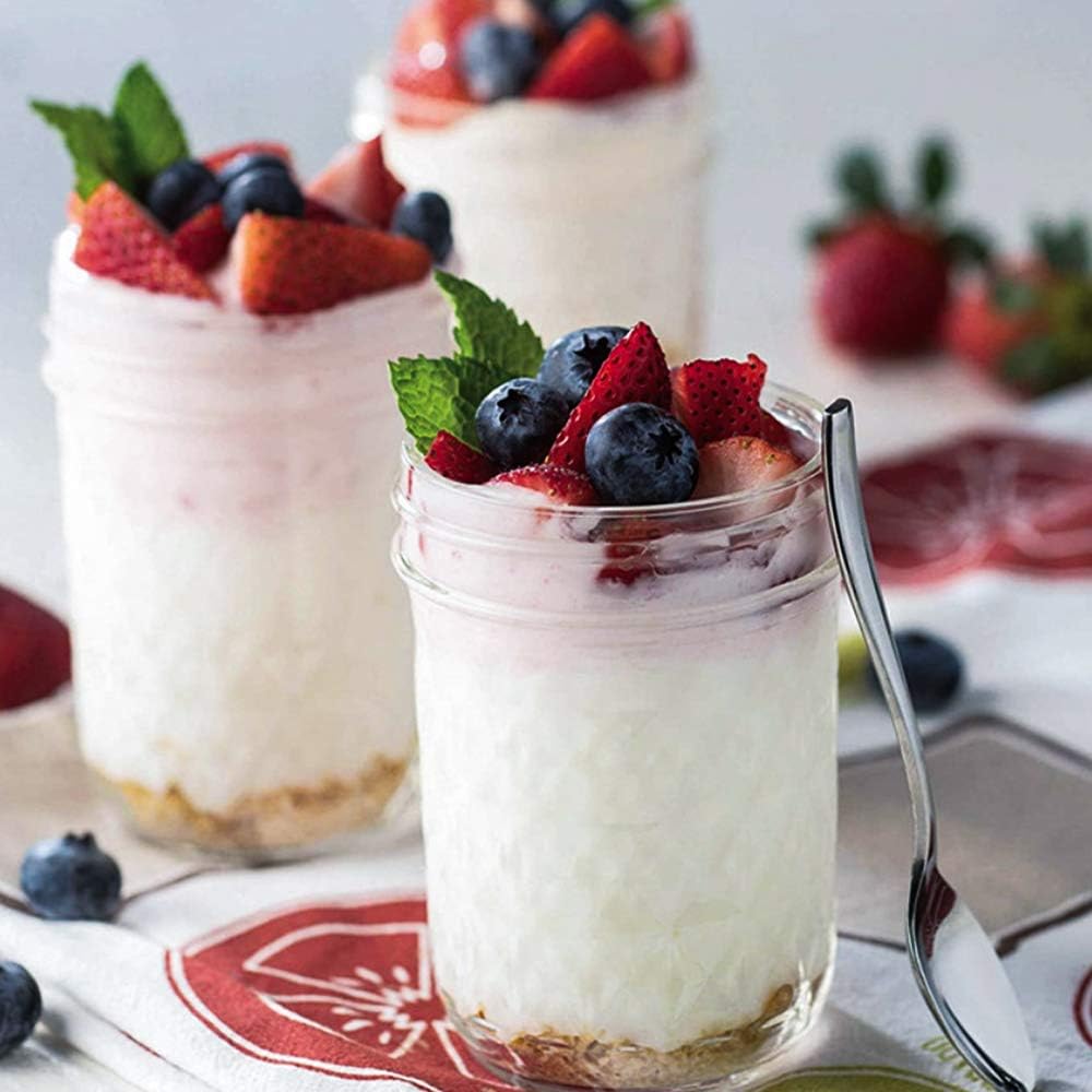 12 Pack Glass Mason Canning Jars With Regular Lids, Ideal for Jam, Jelly, Honey, Wedding Favors, Shower Favors, Baby Foods, DIY - 4 OZ x 4, 8 OZ x 4, 12 OZ x 4