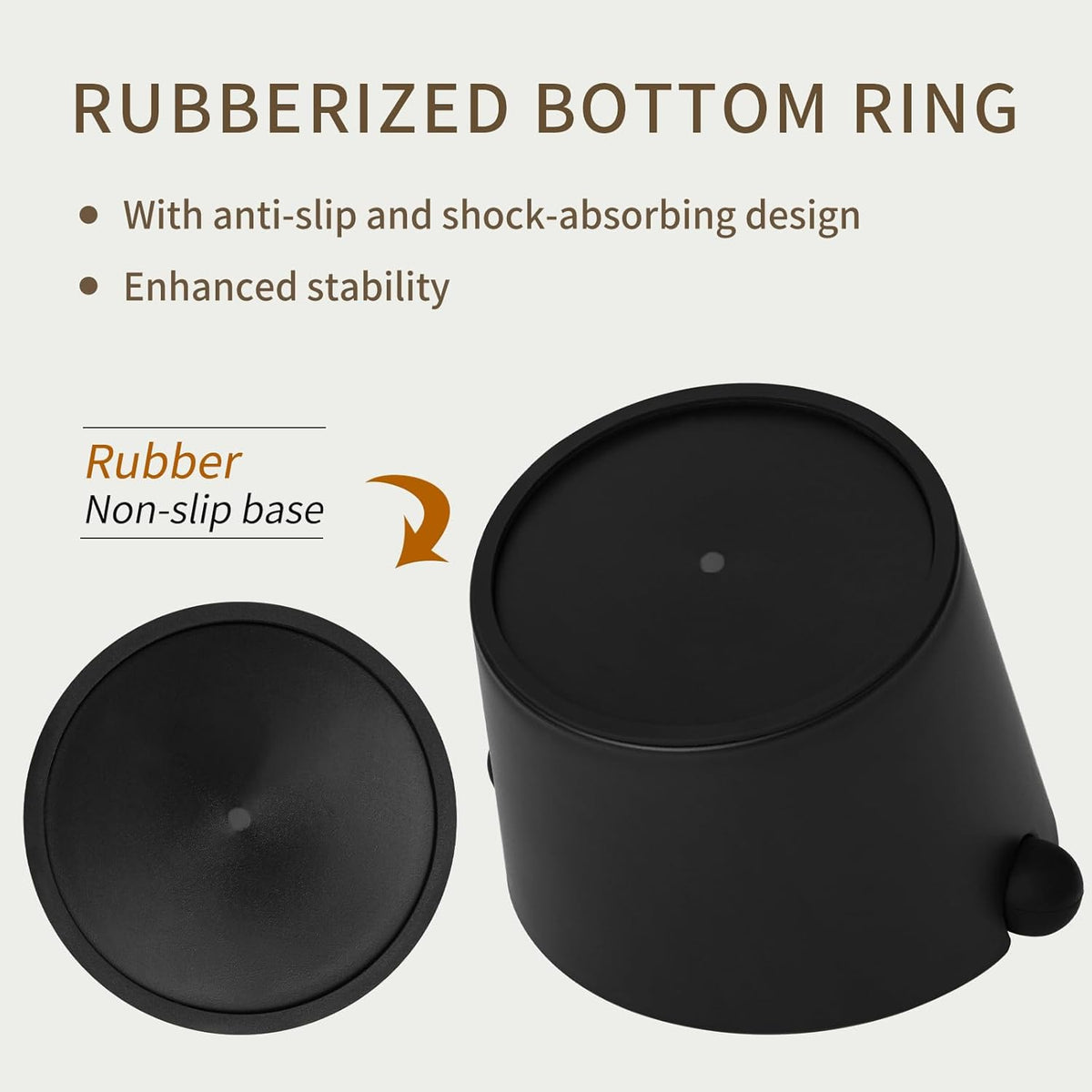 6.3Inch Knock Box Large Espresso Knock Box Shock-Absorbent Knock Box Espresso with Removable Knock Bar and Non-Slip Base Espresso Machine Accessories for Home/Office