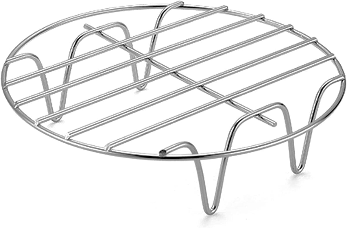 11.8" Round Cooking Rack Versatile Stainless Steel Grid Grill Steamer Rack, Fits Air Fryer Pot Pressure Cooker Canning
