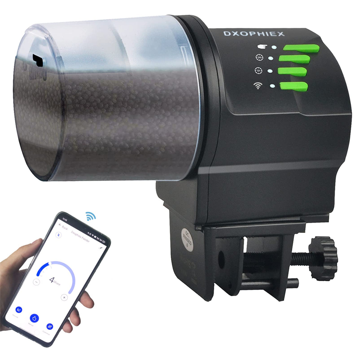 DXOPHIEX WiFi Fish Feeder Automatic Fish Feeder Automatic Dispenser