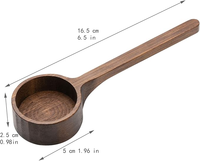 Wooden Coffee Scoop Measuring Scoop for Spices and Glass Jars with Bamboo Lids