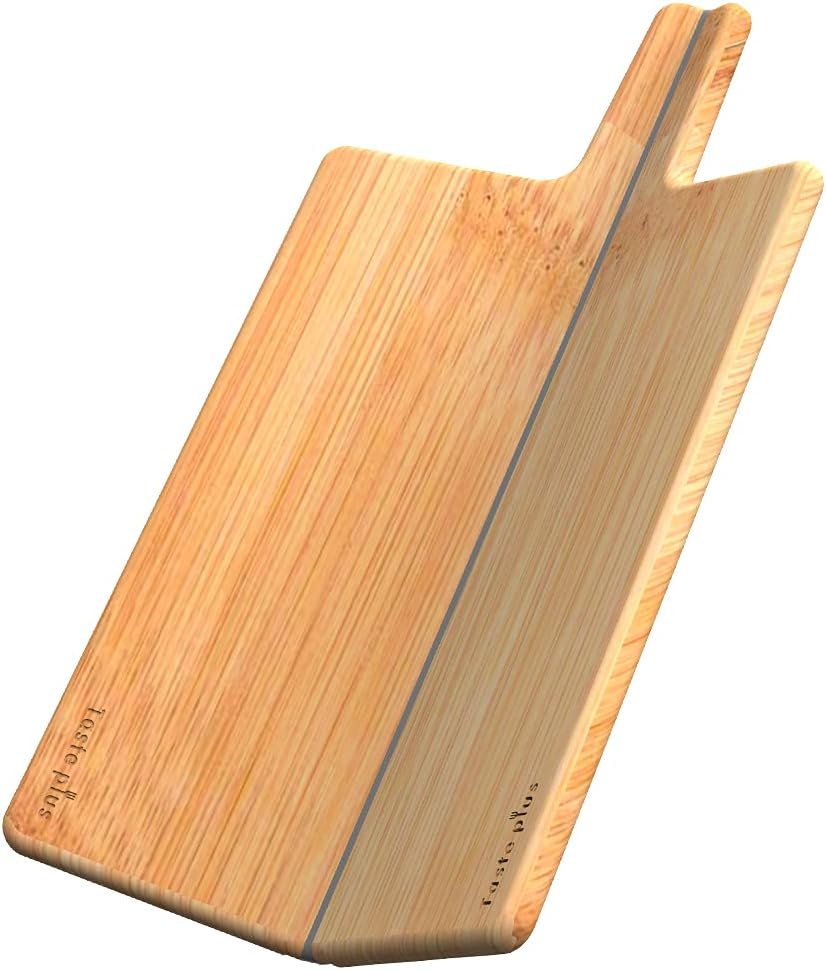 Folding Bamboo Cutting Board for Kitchen, Durable Wood Chopping Board with Handles, Foldable Wood Cutting Board Perfect for Meat, Vegetables, Fruits, and Cheese, 10.9 x 8.4 Inch