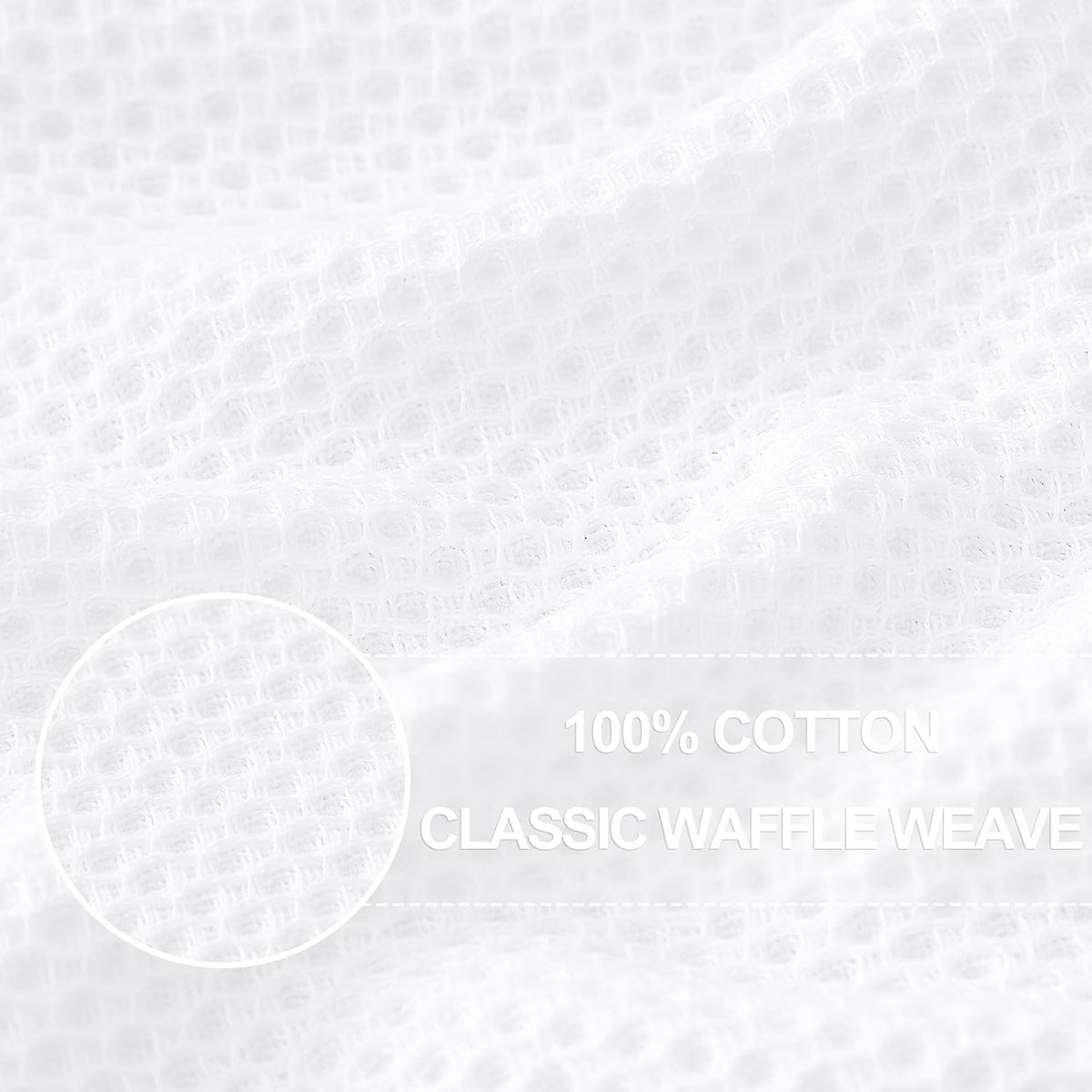 Homaxy 100% Cotton Waffle Weave Kitchen Dish Cloths, Ultra Soft Absorbent Quick Drying Dish Towels, 12 x 12 Inches, 12-Pack, White
