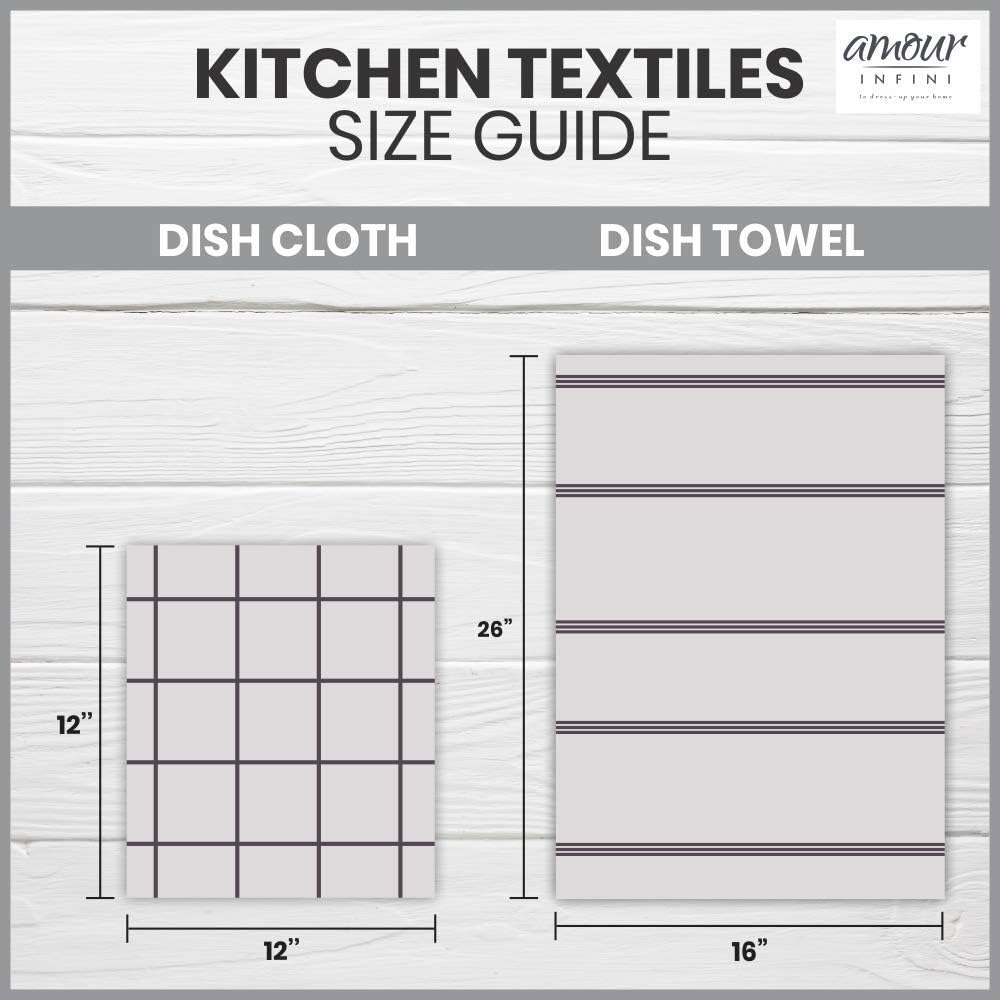 Amour Infini Kitchen Towels Pack of 4 - Absorbent, Quick Drying Premium Cotton Tea Towel - Kitchen Linens 16x28 Inch Dish Towels with Hanging Loop (Red)