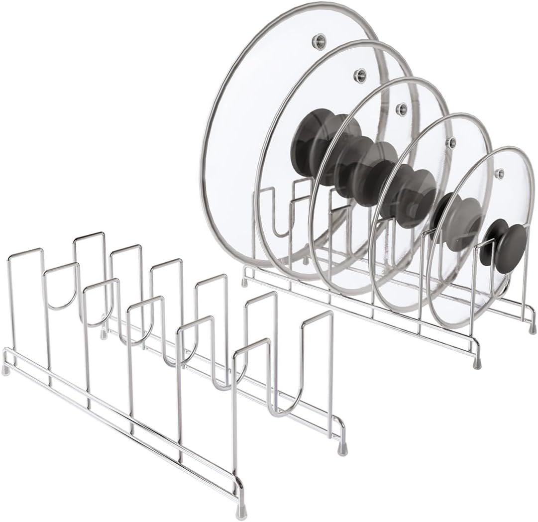 YQh 2 pack, pot cover rack, cutting board rack, kitchen cabinet or counter baking tray storage box, suitable for baking tray, cutting board, Frying pan, tray, reusable containers and covers