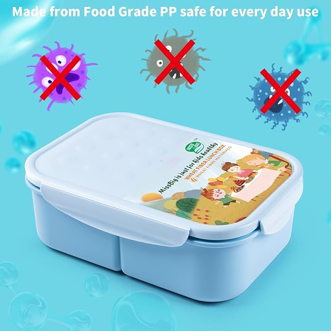 MISS BIG® Bento Box,Bento Box Adult,Lunch Box,Ideal Leak Proof Lunch Containers,No BPAs and No Chemical Dyes Bento Lunch Box,Dishwasher and Microwave Safe Lunch Containers for Adults(1900ml Blue)