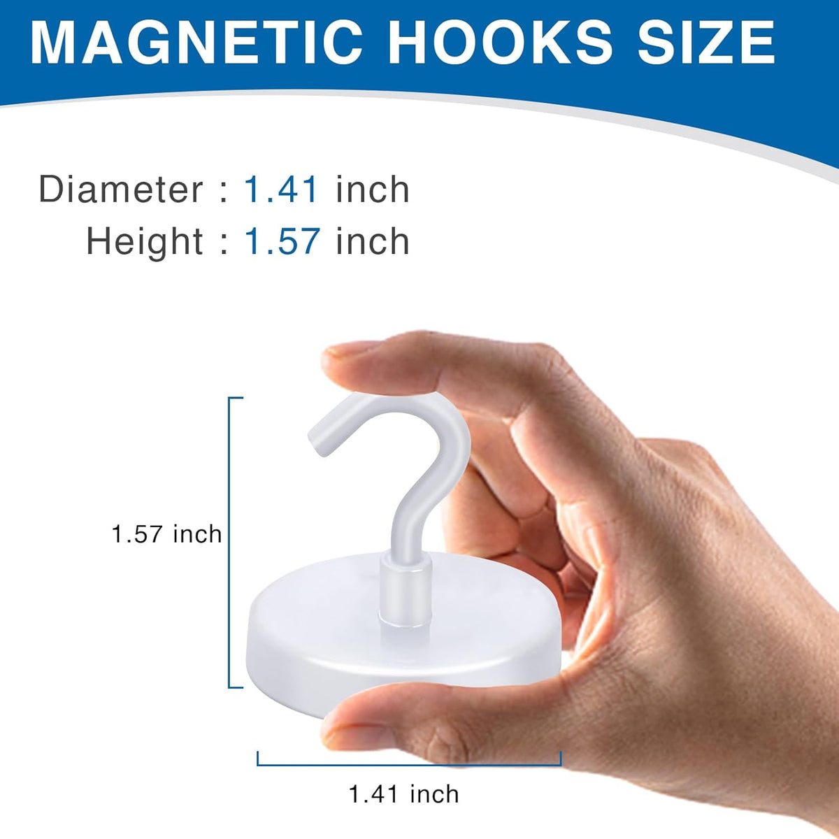 LOVIMAG Magnetic Hooks for Cruise Cabins, 150Lbs Cruise Magnets, White Magnetic Hooks Heavy Duty for Hanging, Refrigerator, Grill-4 Pack